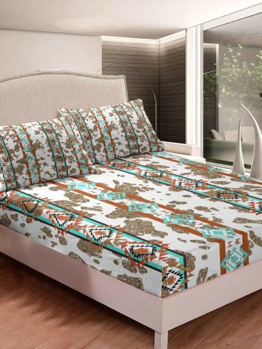 Golden Cowhide Pattern Bedding Set Twin Size Animal Skin Print Bed Sets Girls Be